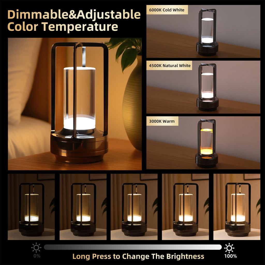 Lampe de table à commande tactile portable 2pcs avec batterie de 5000mAh