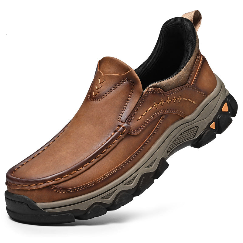 Chaussures en cuir casual homme avec des semelles épaisses