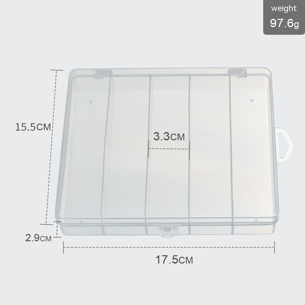 Luya Cinq Grid Transparent PP boîte de matériel de pêche en plastique