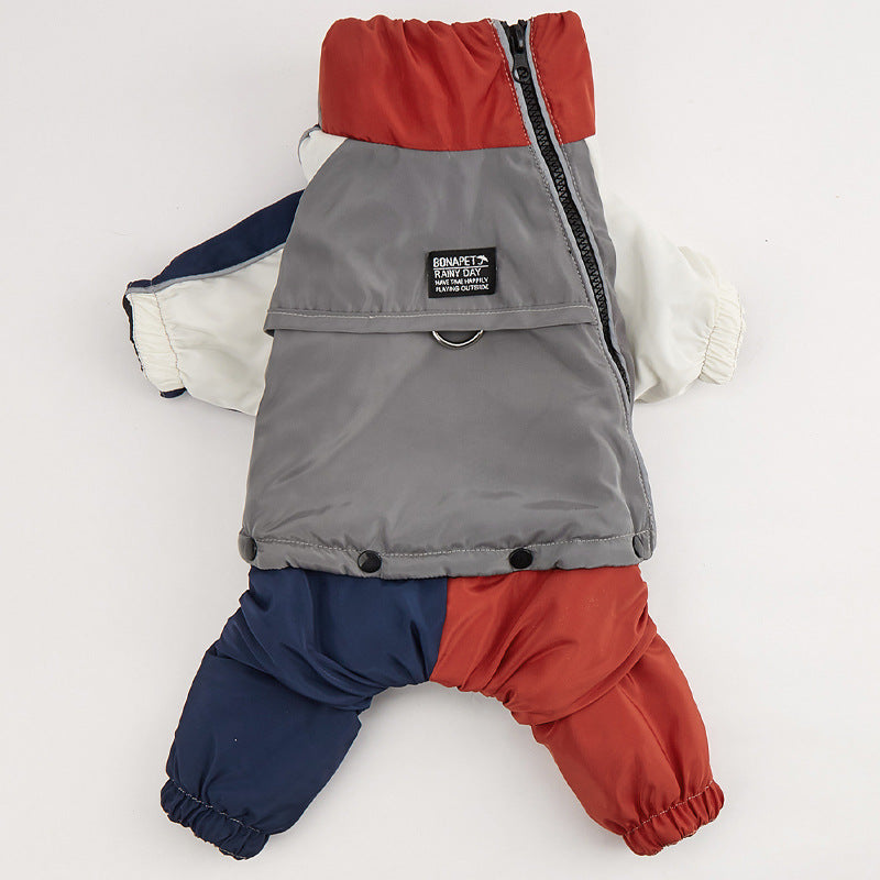 Animaux d'hiver couleur matching coton rembourré vêtements chien moyen grand chien chaud et confortable