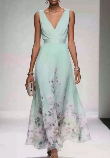 Robe élégante en col V du soir
