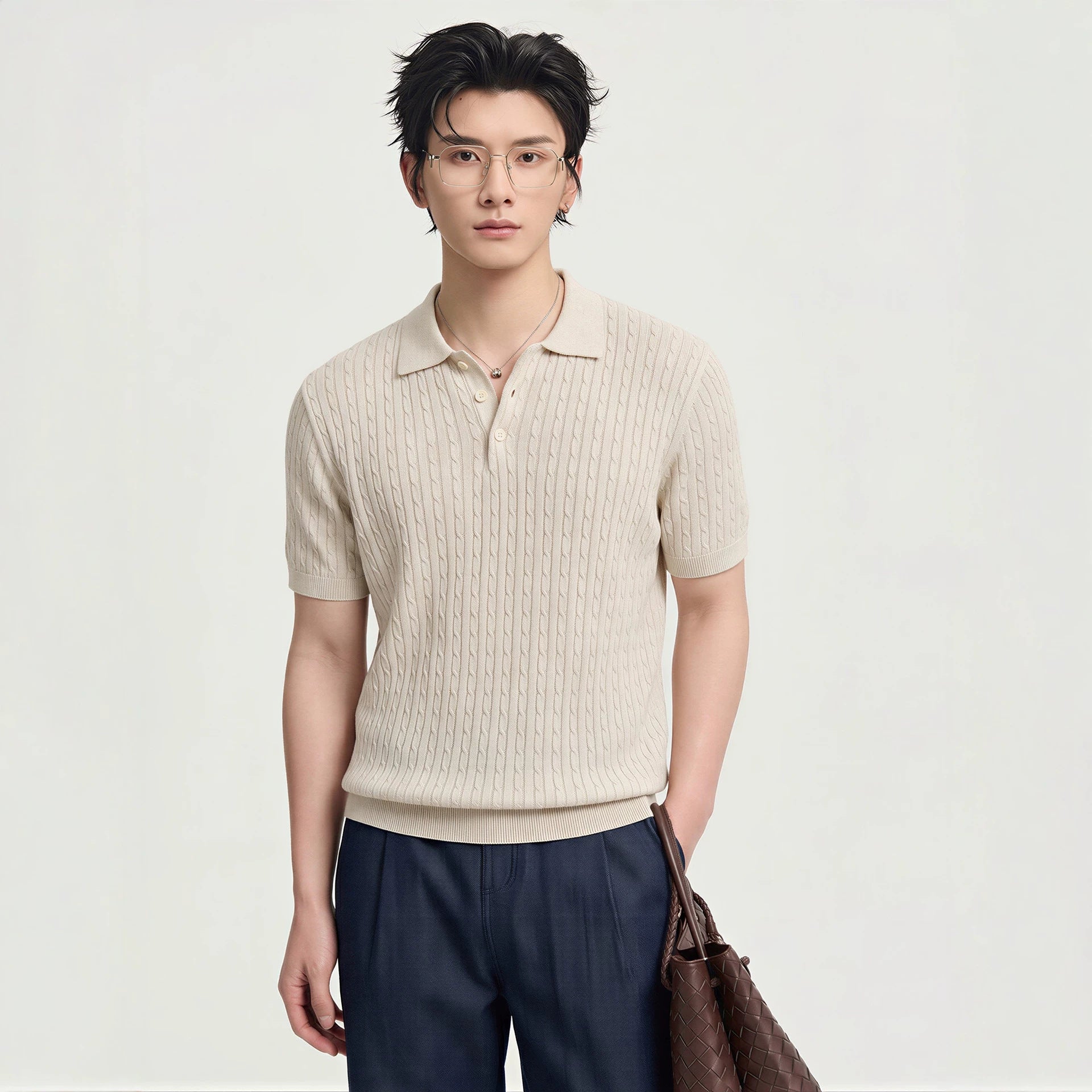 T-shirt à manches courtes pour hommes tricotés