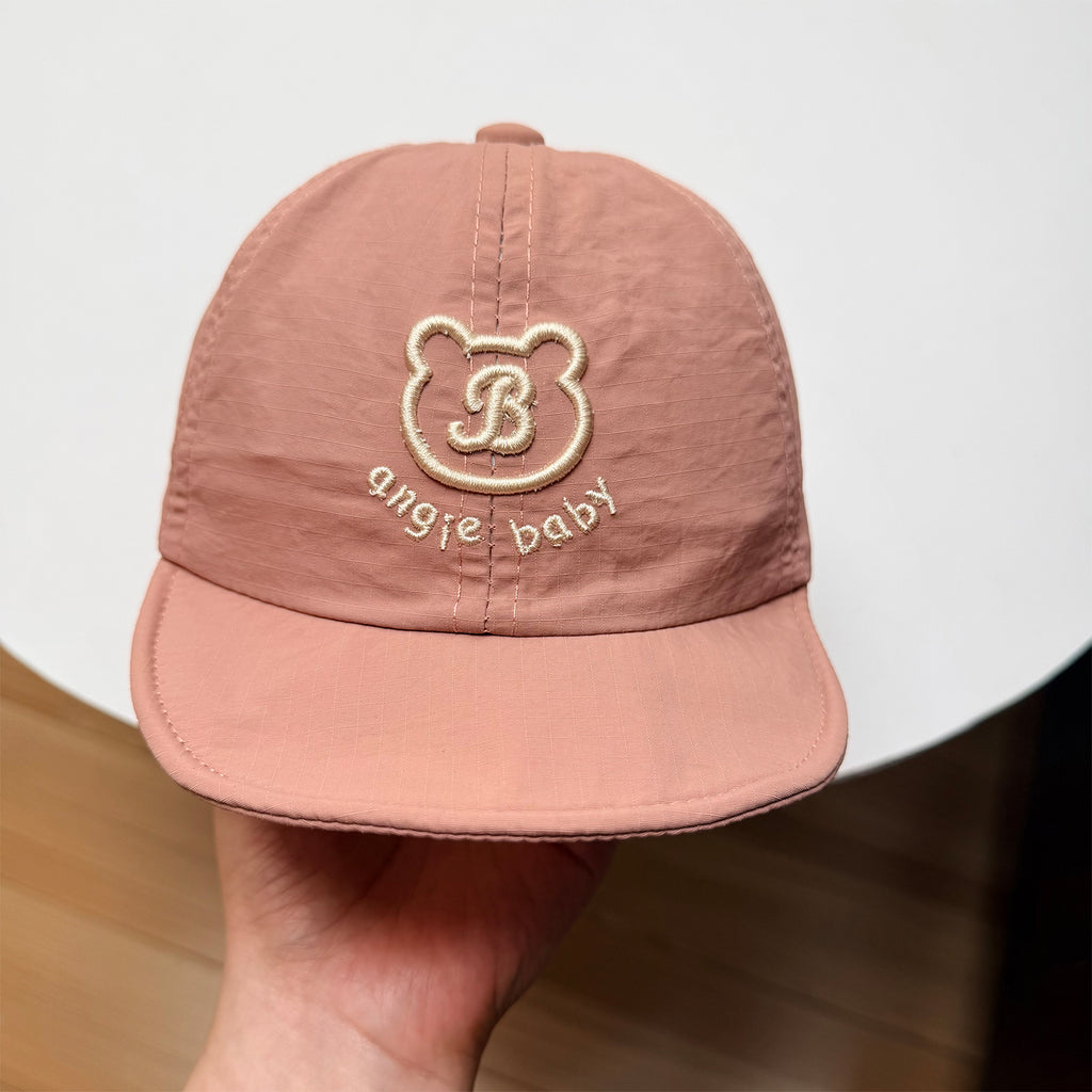 Style coréen mignon petit ours brodé Alphabet bébé chapeau de soleil