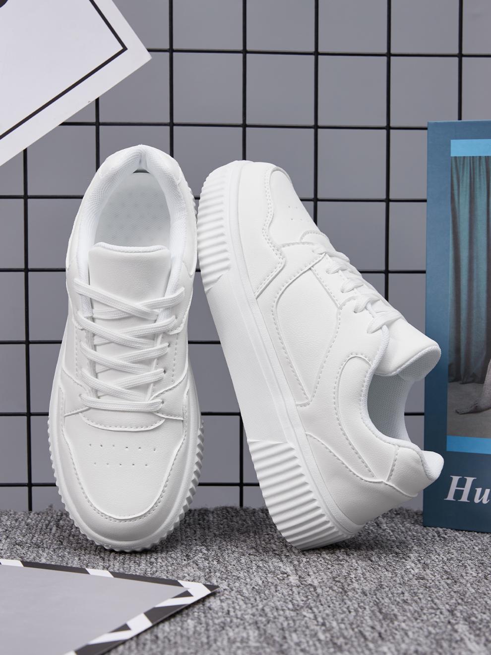 Sneakers polyvalents élégants, de couleur solide et décontractée
