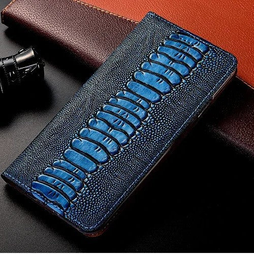 Étui de téléphone magnétique en cuir véritable
