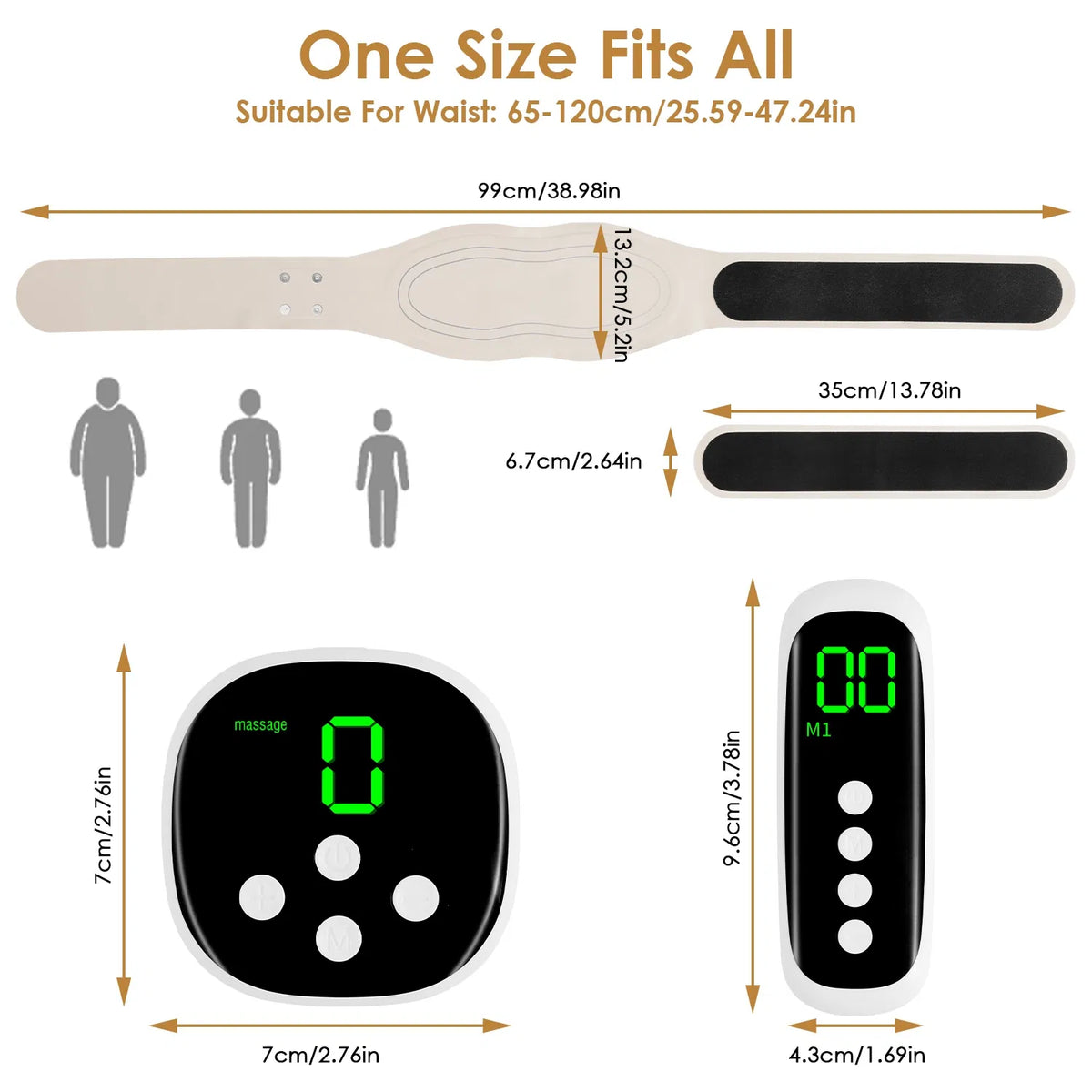 Portable sans fil EMS Heating Pad Massager 8 Modes personnalisables