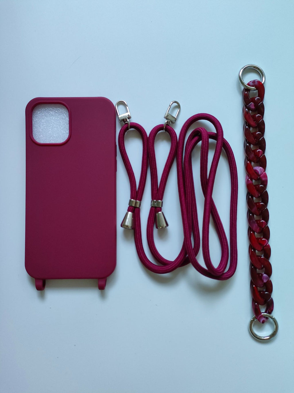 Coque de téléphone de chaîne Crossbody Candy Color Soft Shell