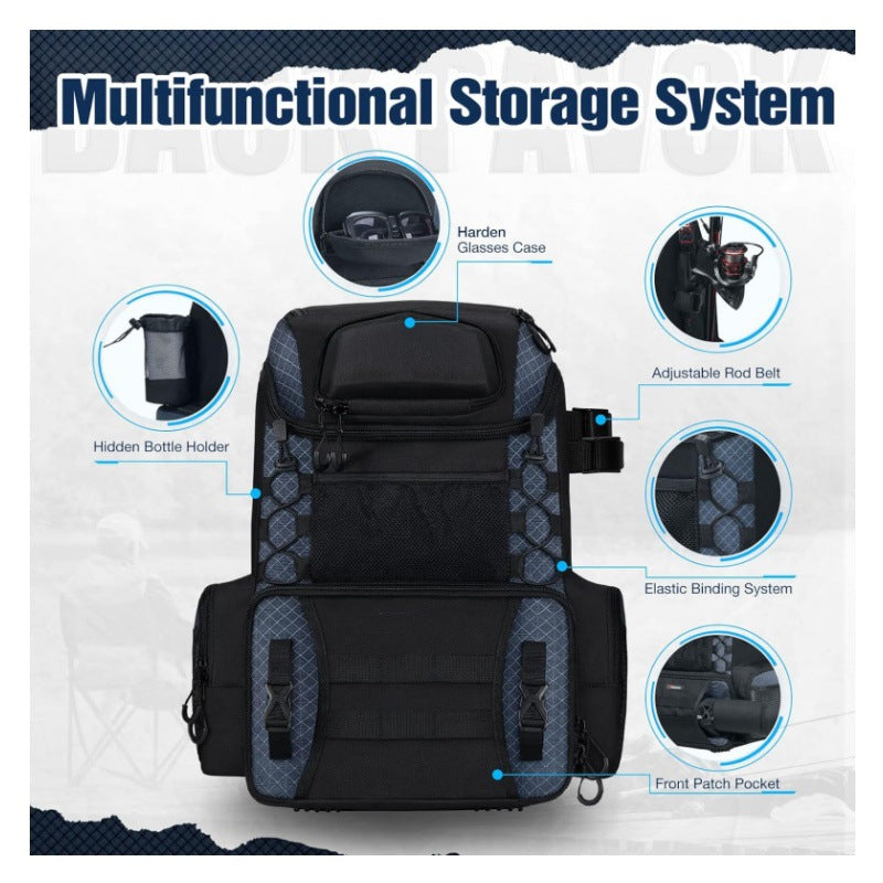 Sac à dos de pêche Tackle avec couverture imperméable