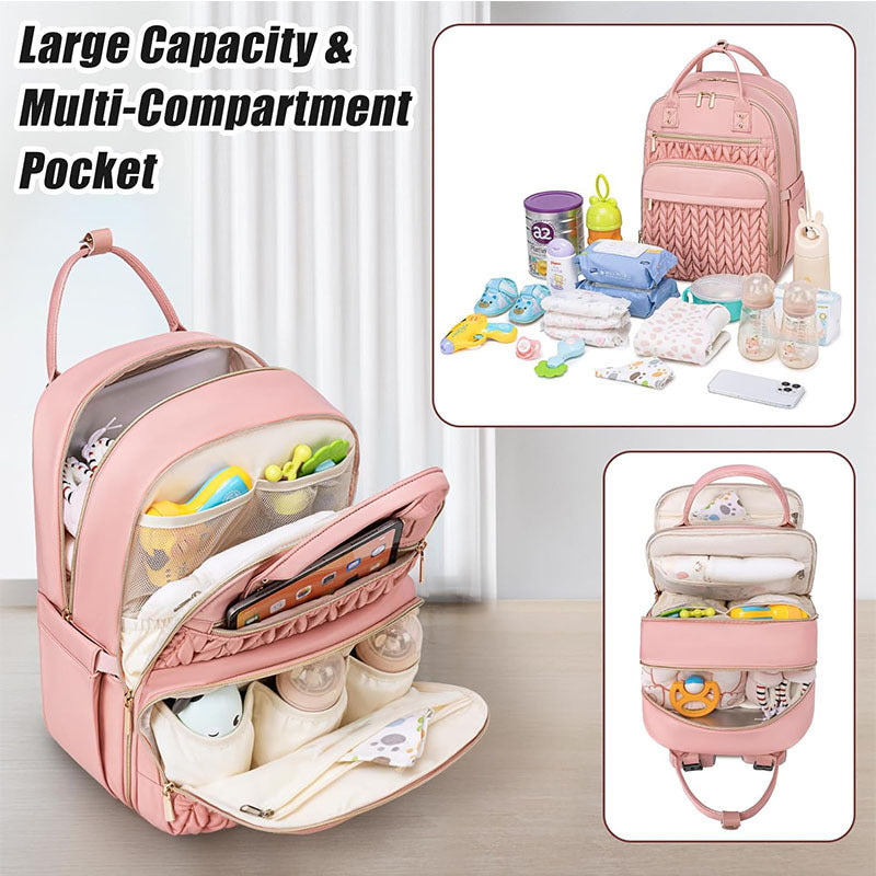 Sac à dos de voyage pour bébé à l'épreuve de l'eau à grande capacité avec couche à langer