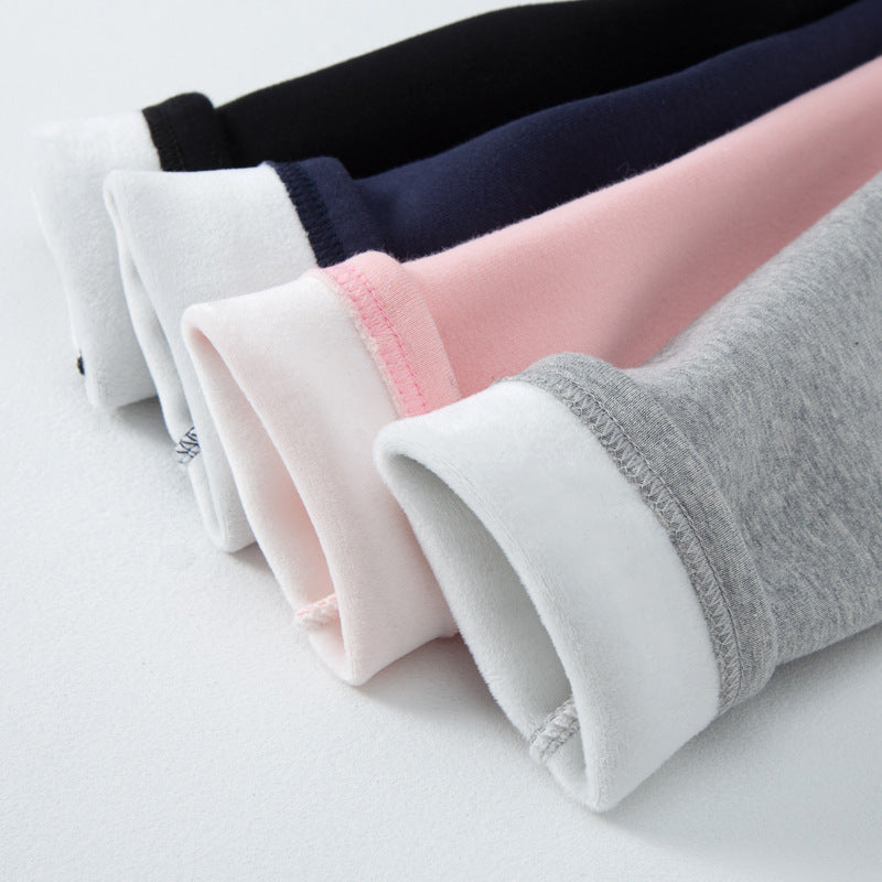 Pantalons occasionnels pour enfants doublés de polaire