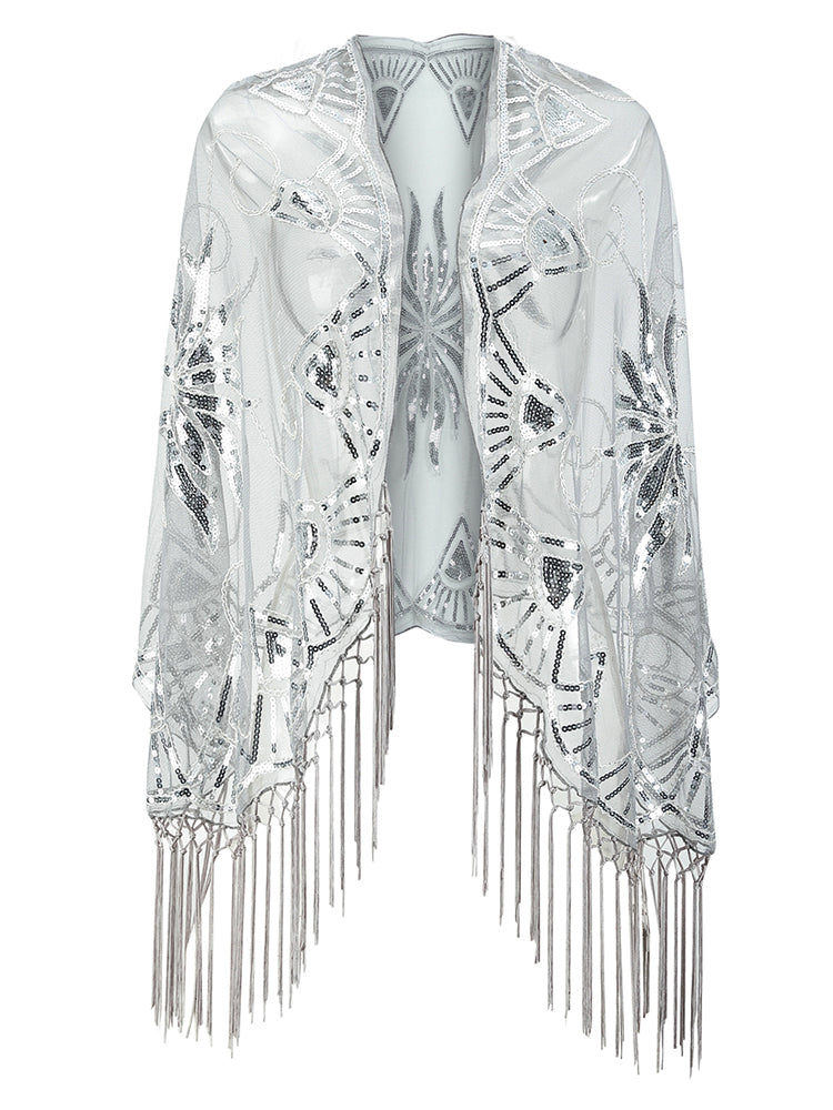 Flapper Gatsby Party Mesh Short Cover Up Robe Accessoire