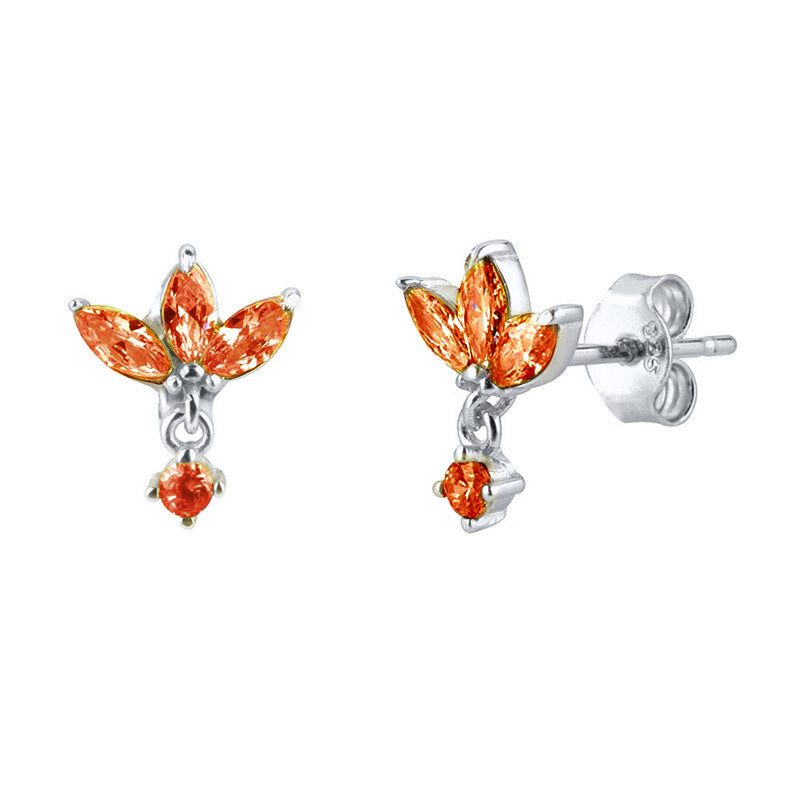 S925 Boucles d'oreilles à aiguille en argent avec conception de papillon de Zircon