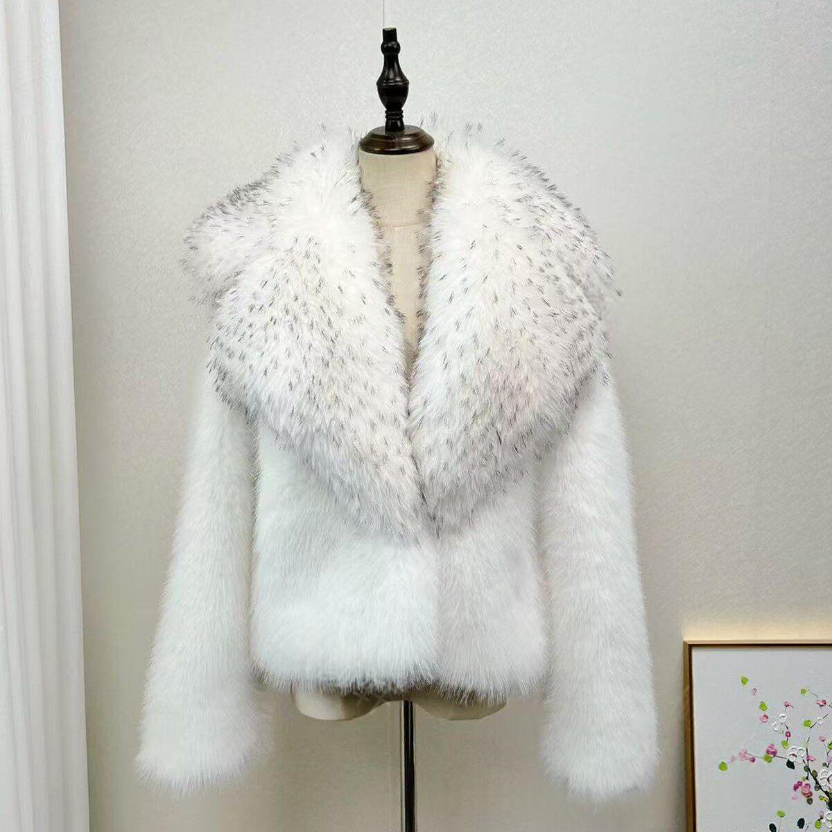 Manteau à fourrure courte et épaisse pour les femmes
