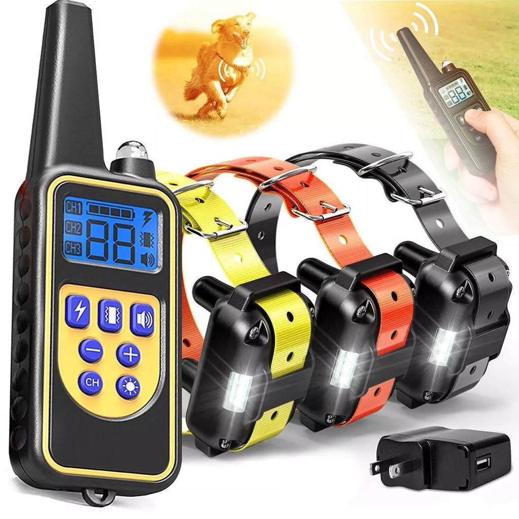 3000 FT Dog Training US Collier Rechargeable Remote Shock PET Waterproof Trainer