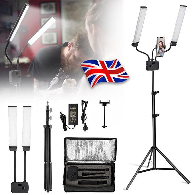 45W dimmable double bras LED lampe trépied stand Kit Video Studio Support de téléphone
