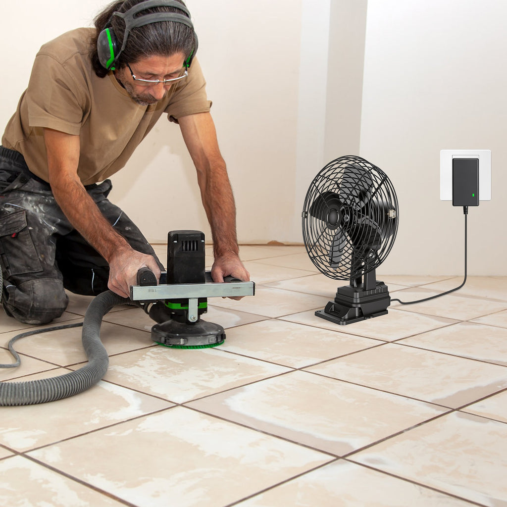 1Pc 9.06 Ventilateur d'emploi portable compatible avec un ventilateur d'atelier sans fil de batterie 21V avec 2 S
