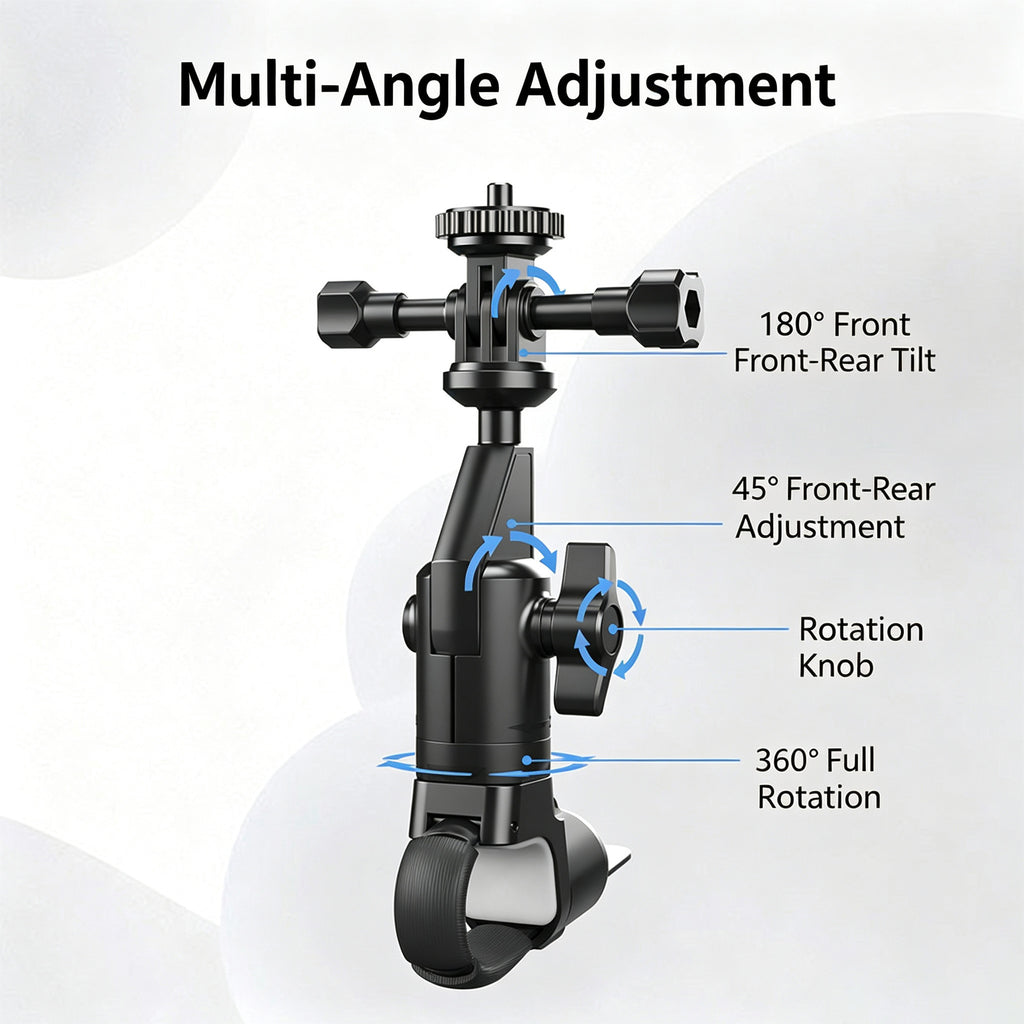 360 Support de caméra d'action pour moto E Bike Road Bike Support de poignée de vélo pour spor