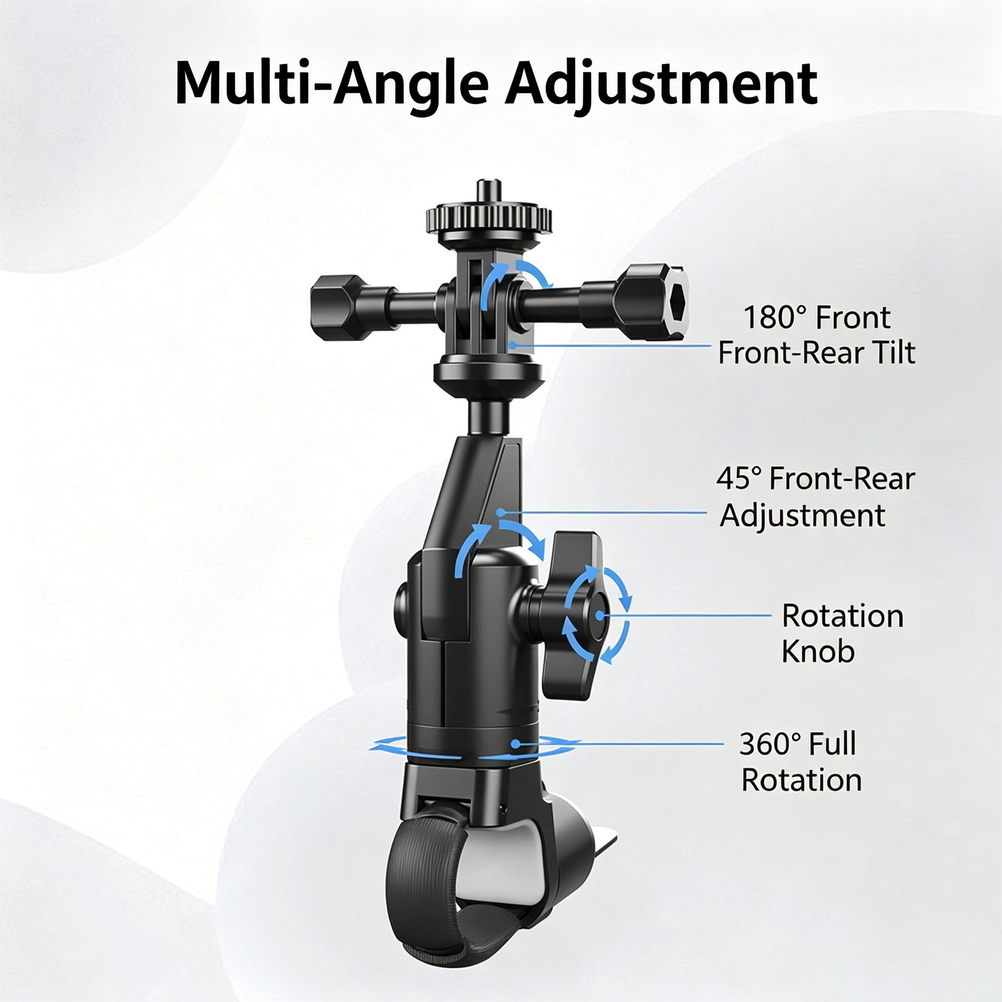 360 Support de caméra d'action pour moto E Bike Road Bike Support de poignée de vélo pour spor