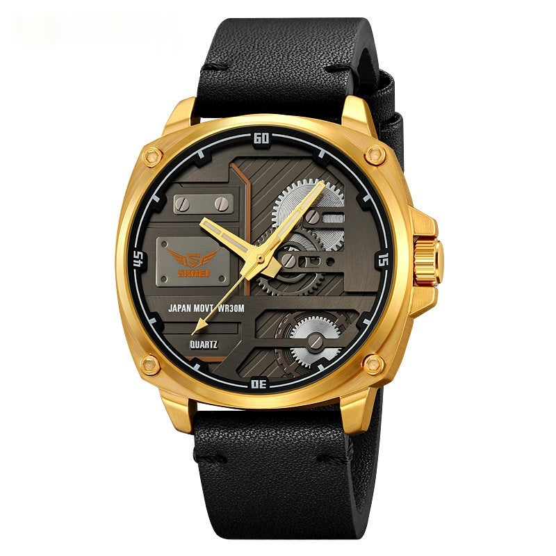 Skmei Véritables articles Montres Homme Vent mécanique Grand Cadran Montre Quartz Homme 30 M Waterpr
