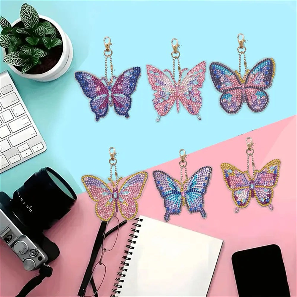 Bricolage Diamant Porte-clés - Modèle papillon