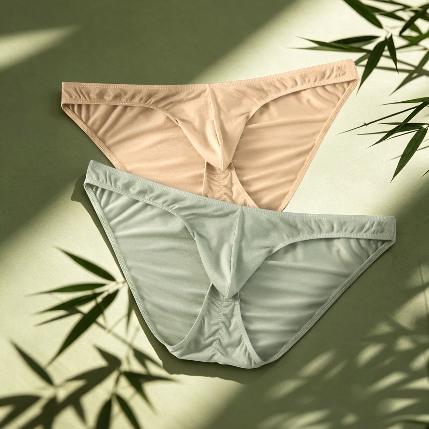 Bamboo Fiber Mens slips with Elephant-Trunk Pouch