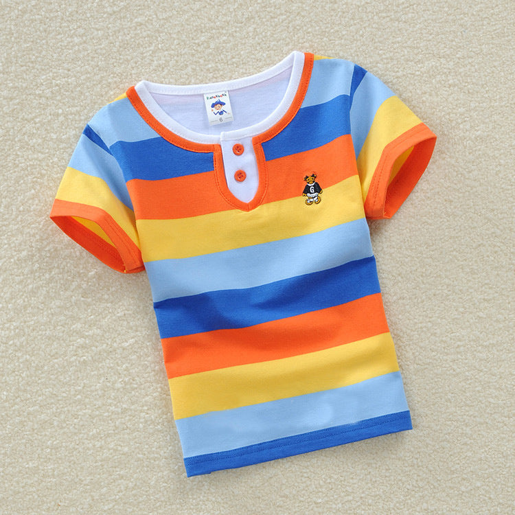 T-Shirt d'été en coton cou-cou à manches courtes Vêtements pour enfants