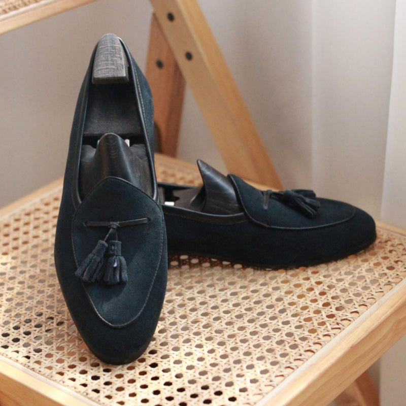 Chaussures en cuir véritable de style britannique pour hommes