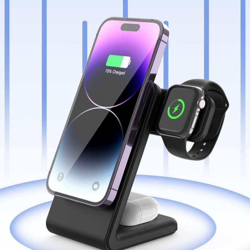 Chargeur magnétique sans fil certifié 3-en-1