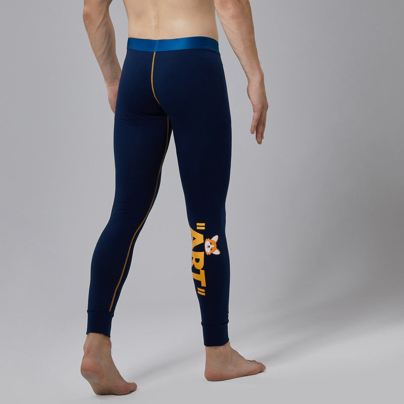 L'automne des hommes mode d'hiver d'impression de dessin animé Base coton-woolen pantalon Slim Fit chaud
