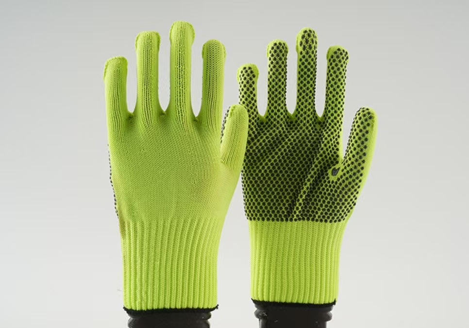 Gants de perles à dix needles-60g modèle-Paire de polyester vert fluorescent-1