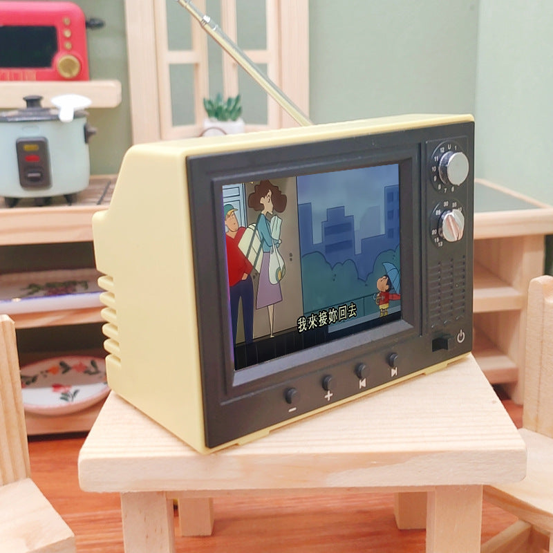 Télévision miniature Qui peut jouer Dollhouse Diorama Displays