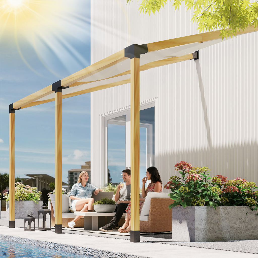 Ensemble de pergola, supports de pergola inclinés à 15° avec supports de pergola, bases de poste, supports muraux