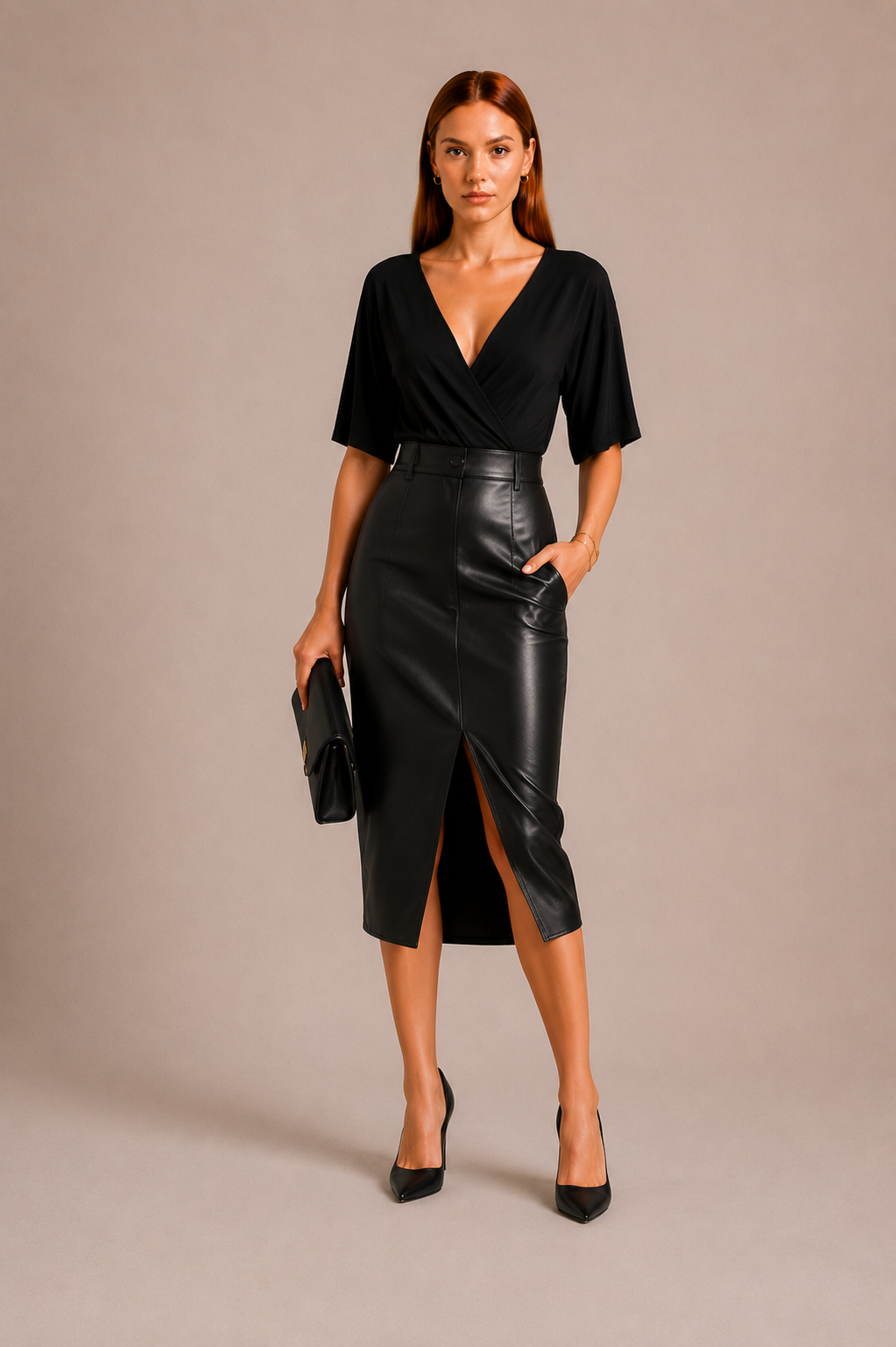 Femme Deep V Cou à col court Bodysuit Elegant Stretch Basic Top