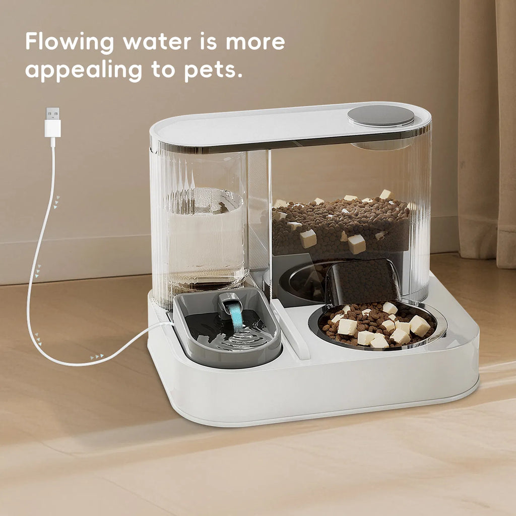 Distributeur de nourriture et d'eau pour animaux de compagnie USB de type L