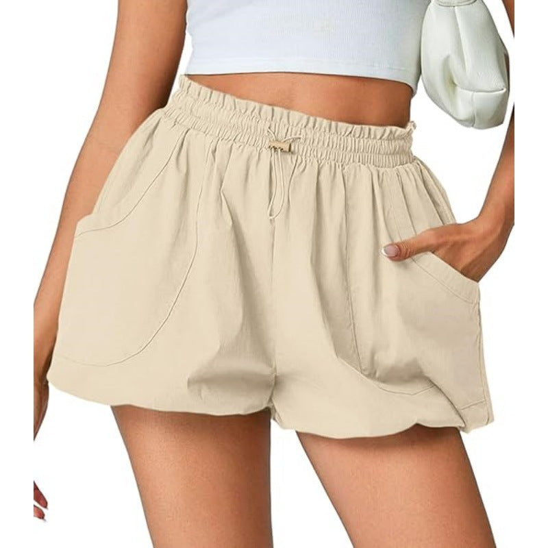 Short à bulles Pantalons de lanterne à taille élevée avec poches
