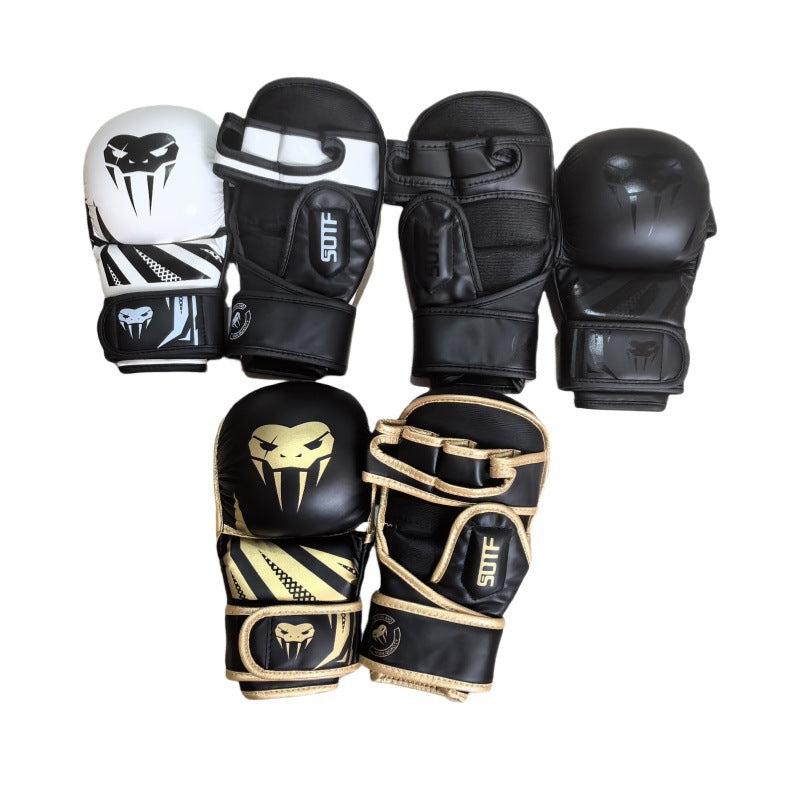 Gants de Sanda à moitié doigts de boxe pour hommes