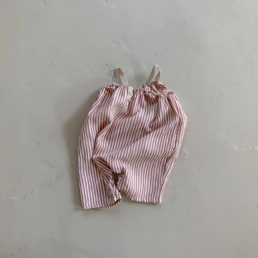 Bébé d'été mince verticale suspension rayée combinaison