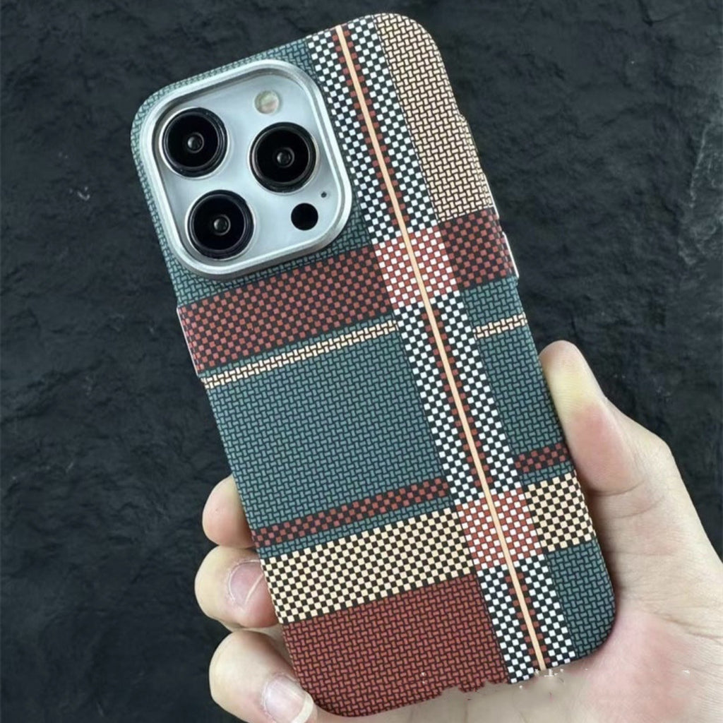 Motif magnétique Kafra Carbon Fibre Étui de téléphone de protection tout compris