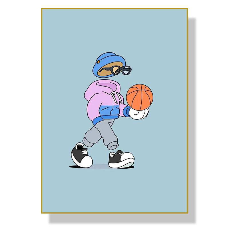 Caricature Sportive Personnages Affiche d'Art Maison Salon Toile Peinture