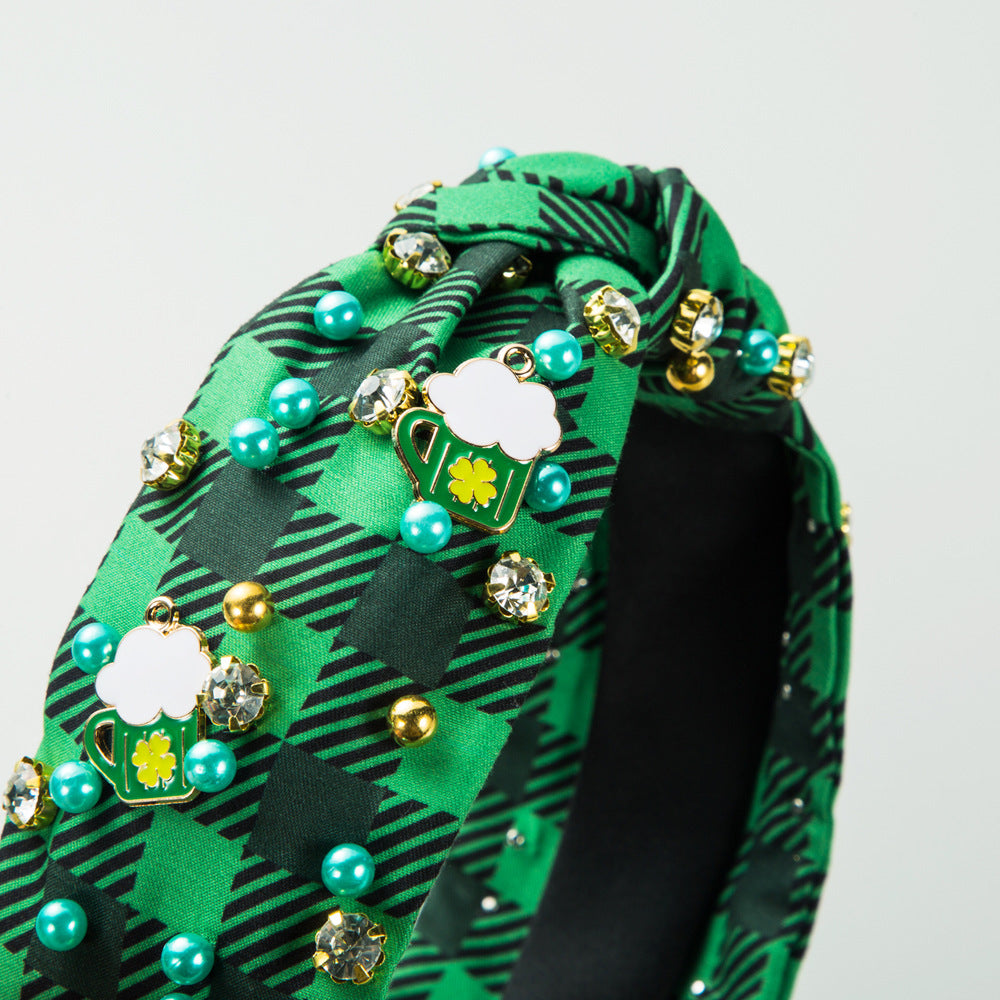 Irish St Patrick's Day Bande-tête incrustée de strass Femelle