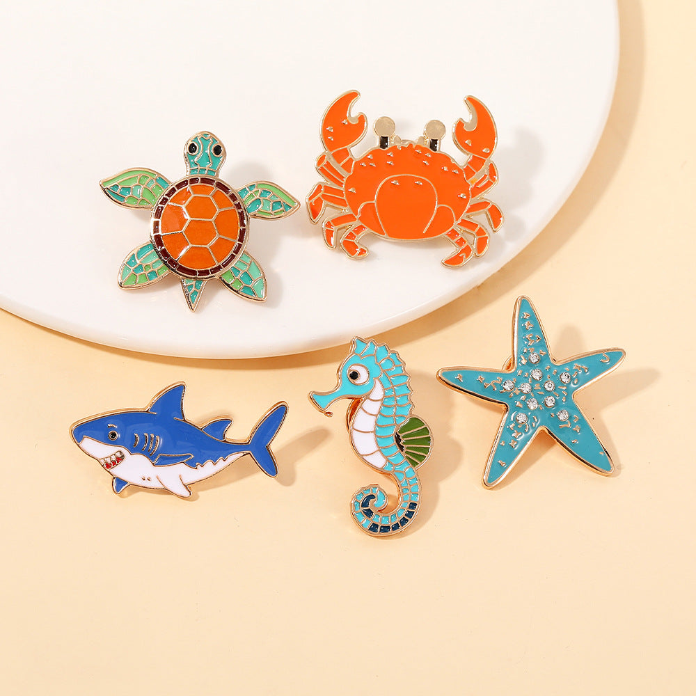 Mignon sous-marin World Cartoon Turtle Brooch