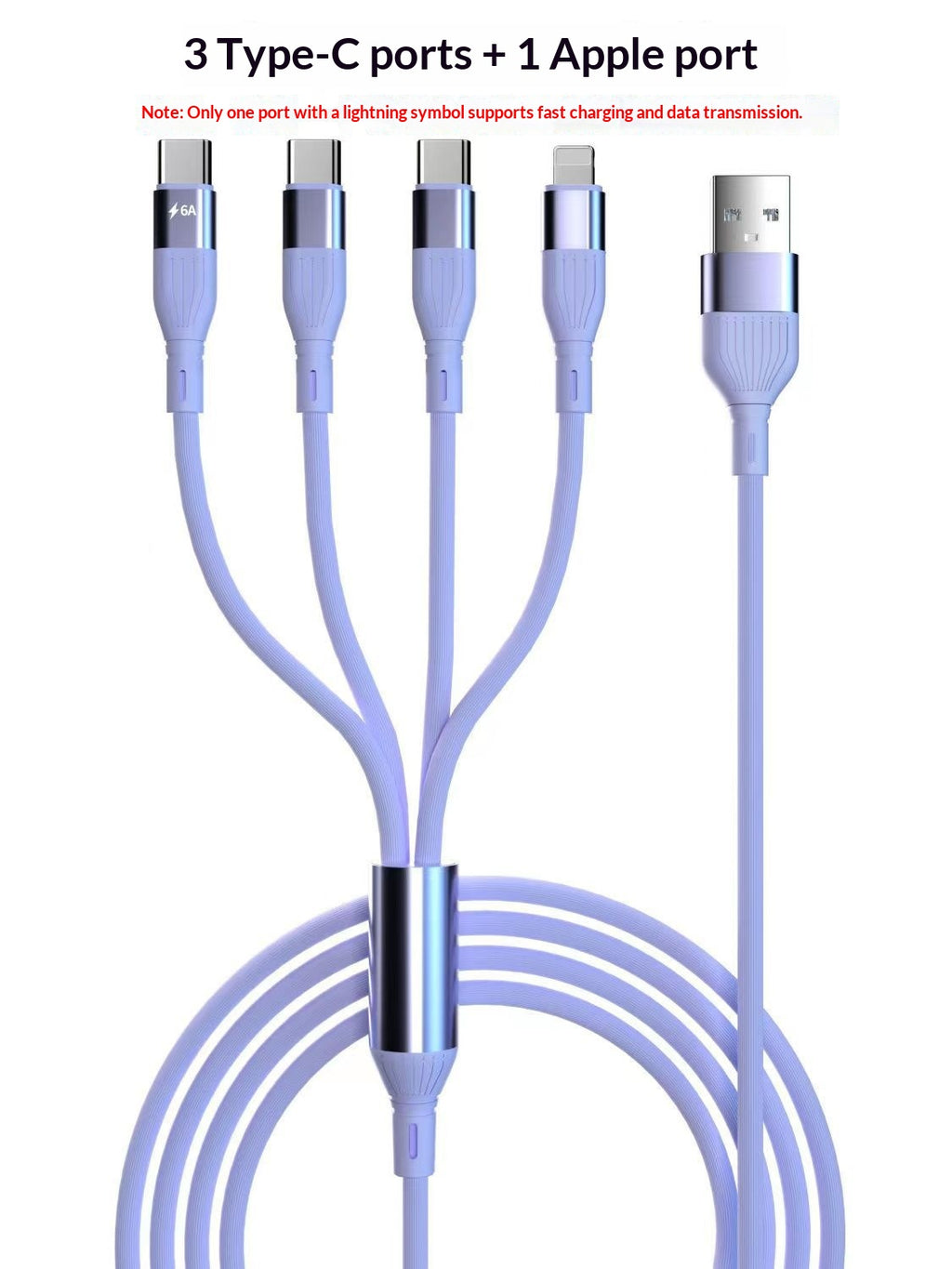 Câble de données à charge rapide d'un pour quatre