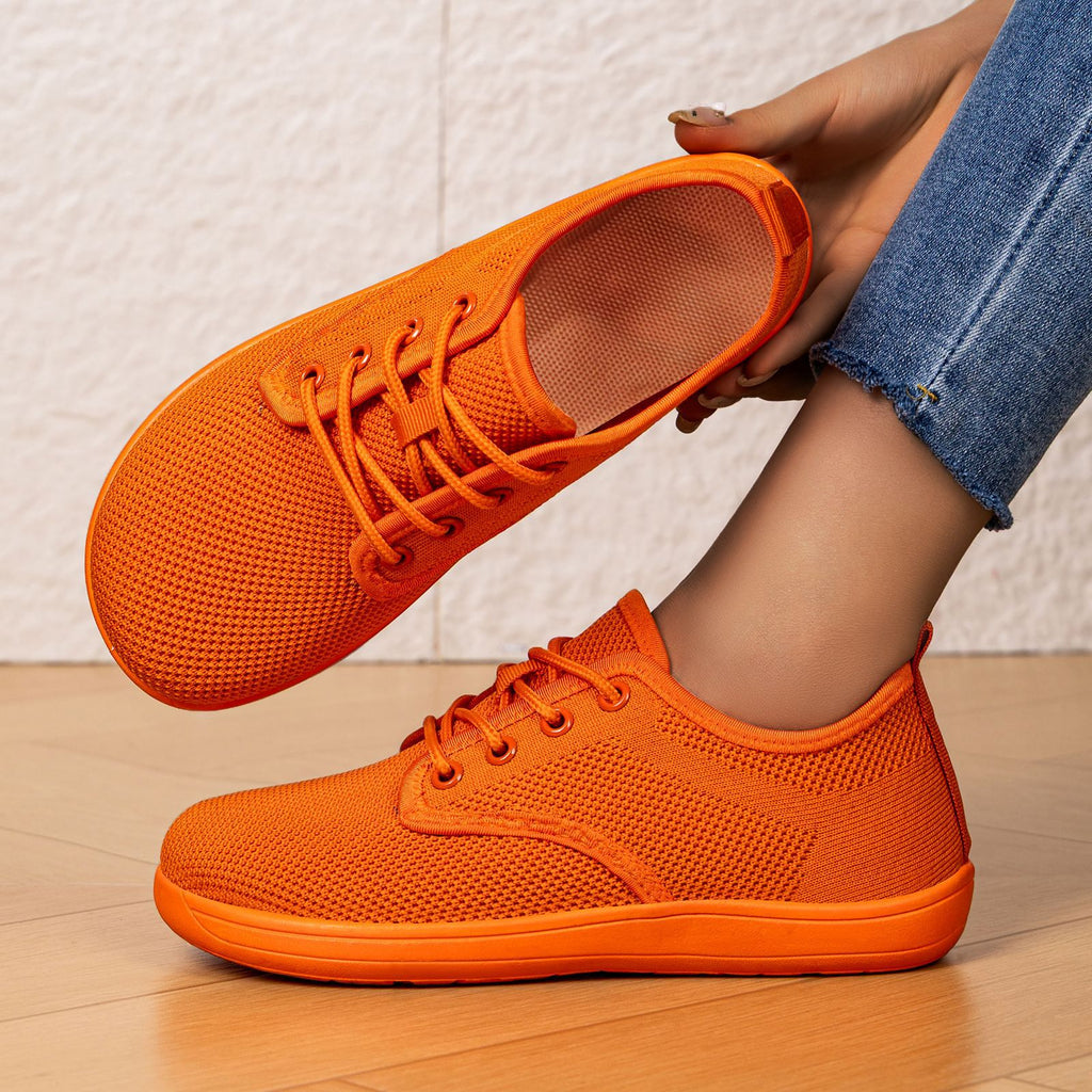 Chaussures Casual Solid Color Flyknit Breathable Large Toe Box
