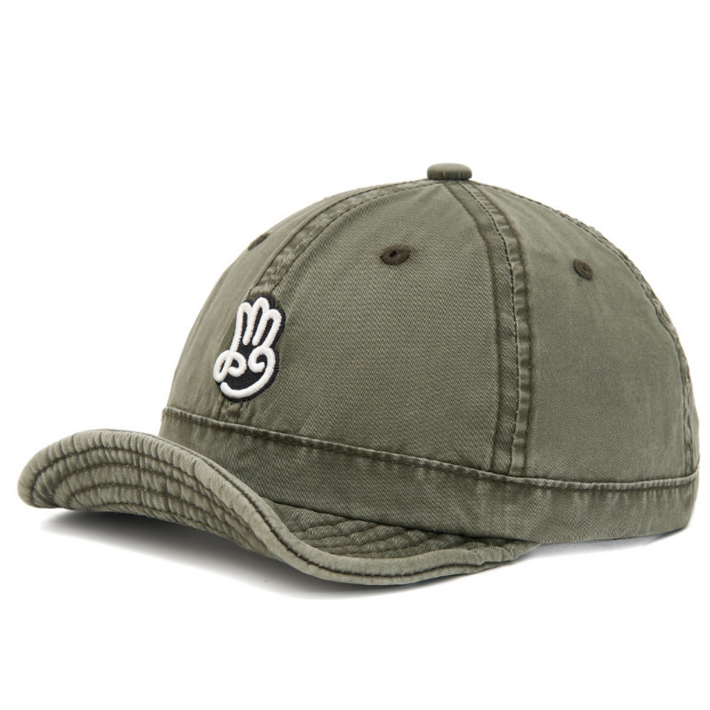 American Retro imprimé à la main lavé Motif de baseball avec brim pliable et sof