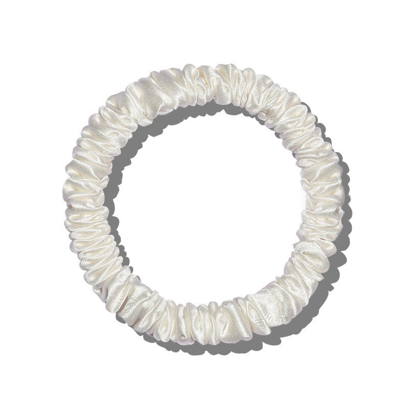 Attache de cheveux en soie 1cm Bande de cheveux en caoutchouc de petite taille