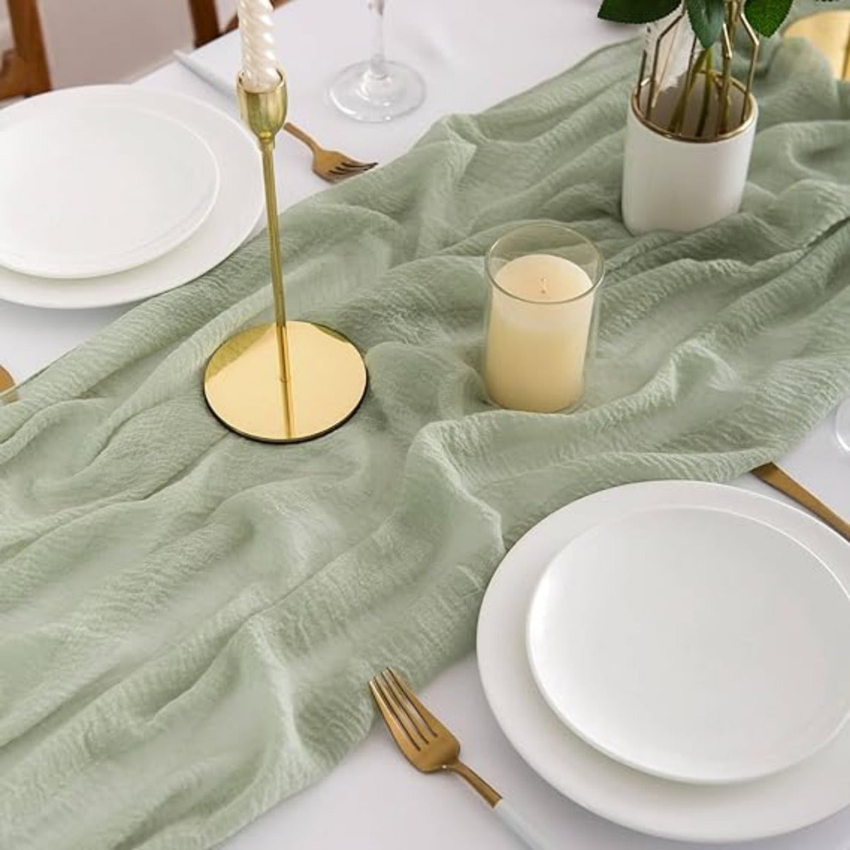 Décorations et accessoires de fête - Nappes vertes pour les fêtes de mariage - Nappes