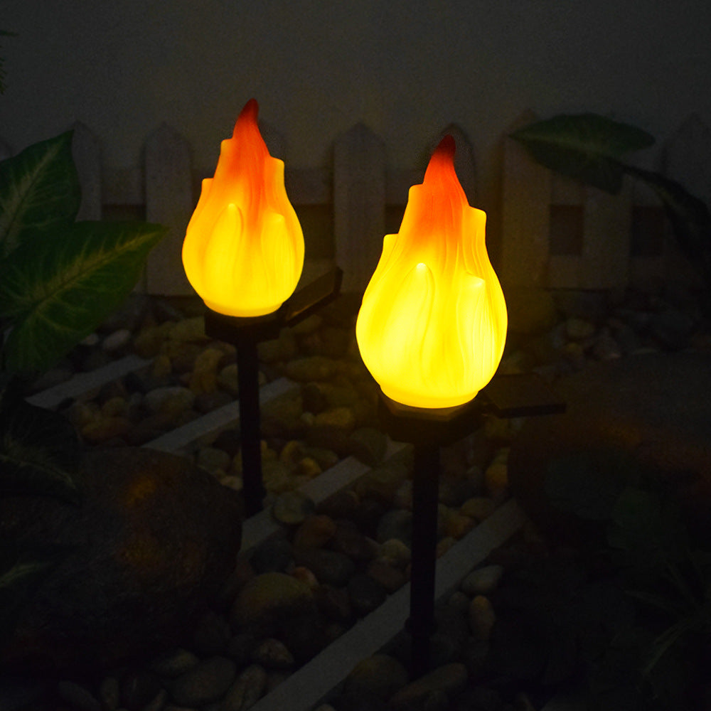 Décoration de cour pour lampe à flamme solaire de simulation
