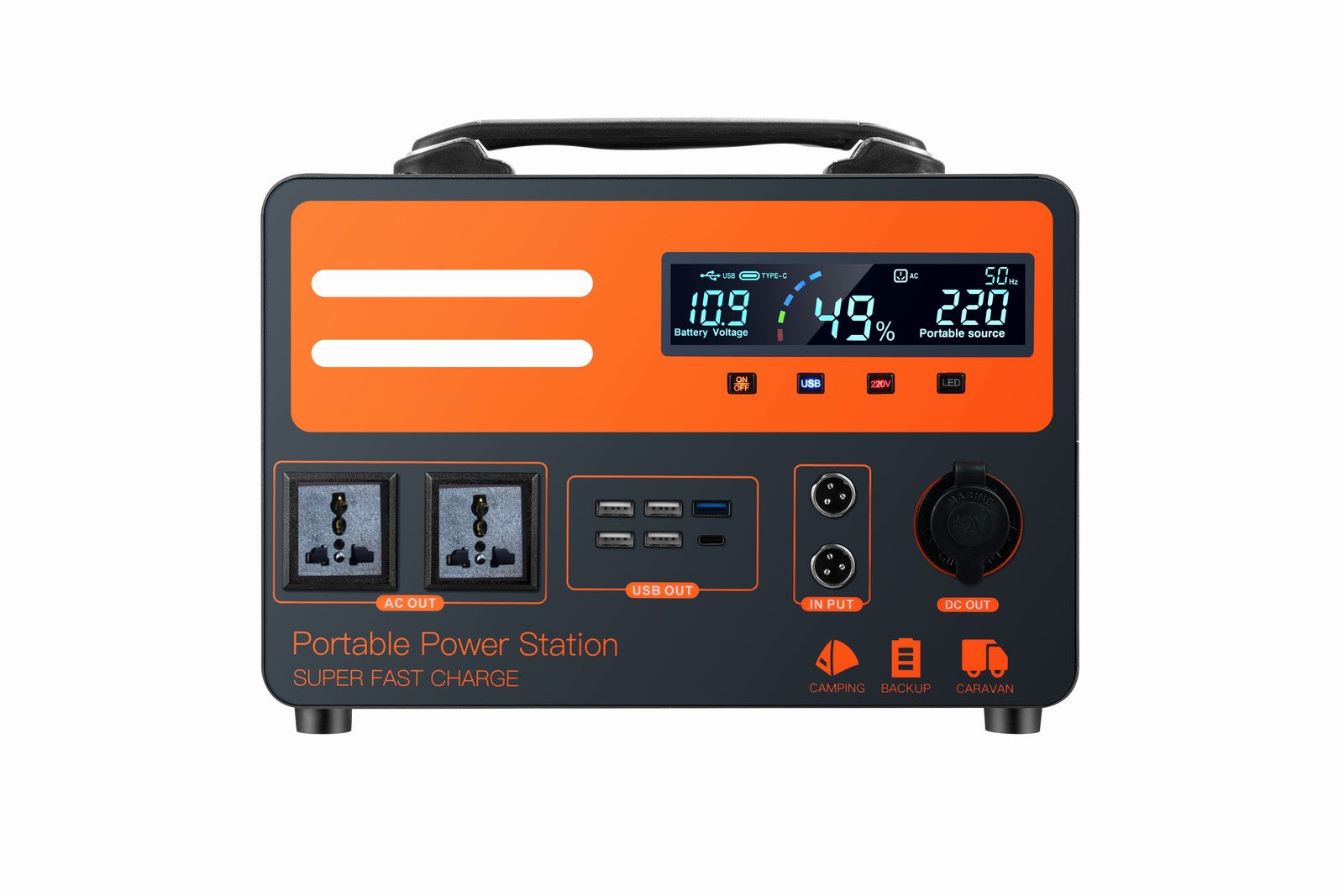 800W Centrale solaire portable 230V AC DC alimentation du générateur USB 700Wh