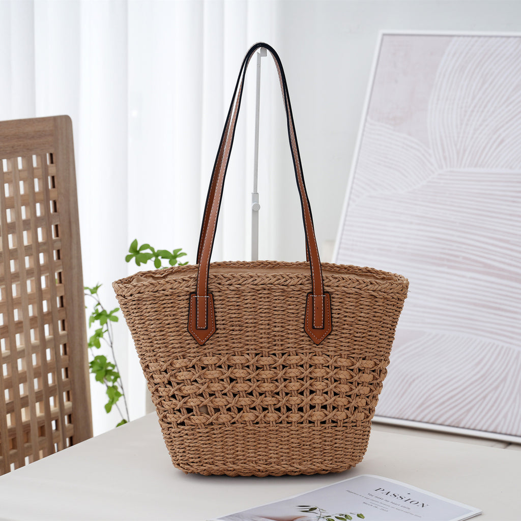 Femmes Summer Beach Vacation Woven Sac à épaule