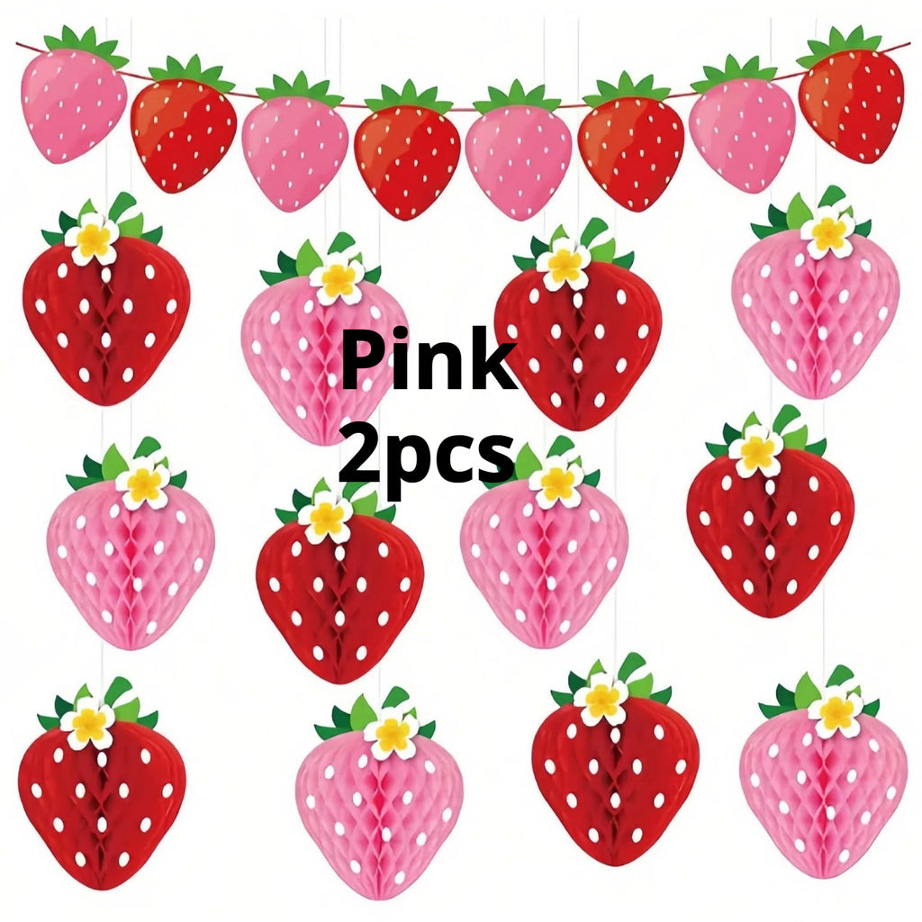 Papier artisanal Papier en forme de fruits Honeycomb Décoration suspendu Fraise